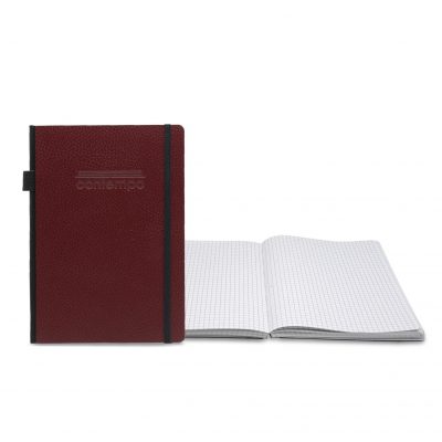 Contempo Bookbound Leather Cover Journal with Matching Color Flat Elastic Closure