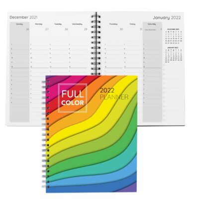 Large Full Color Spiral Weekly Planner notebook 8.5" x 11"