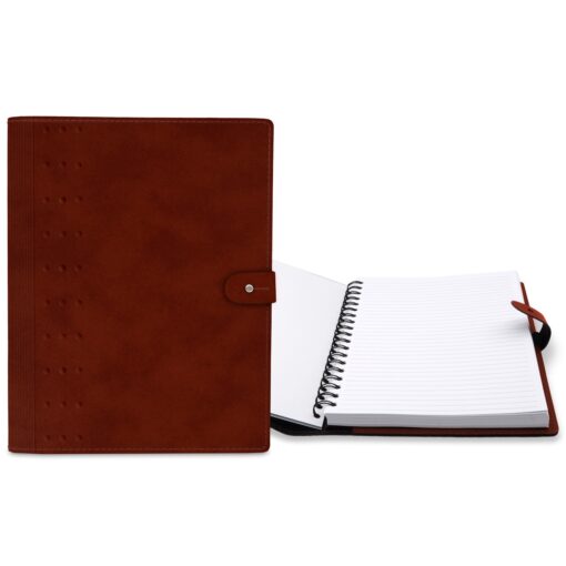 7" x 10" Madison Avenue Leather Spiral Slip-in Refillable Journal Notebook-4