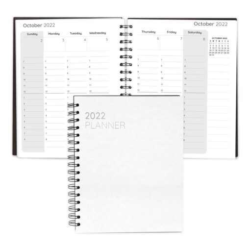 Senzabrite Faux Leather Spiral Weekly Planner Notebook-2