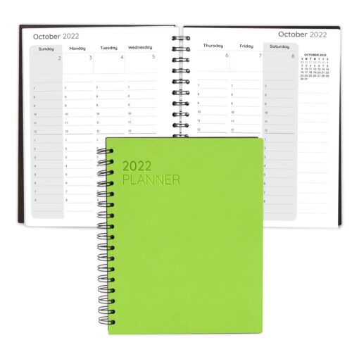 Senzabrite Faux Leather Spiral Weekly Planner Notebook-4