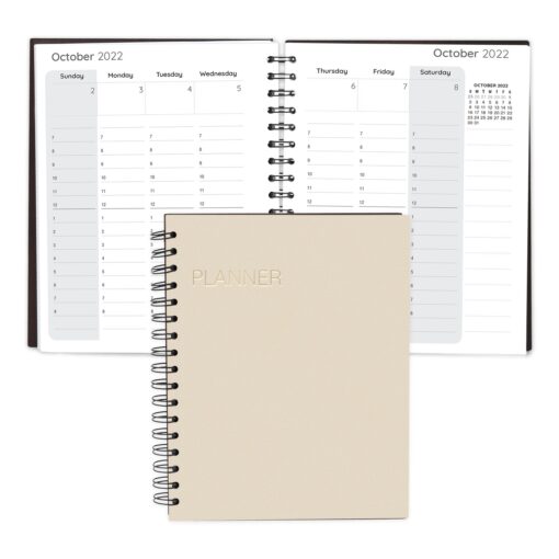 Senzabrite Faux Leather Spiral Weekly Planner Notebook-7