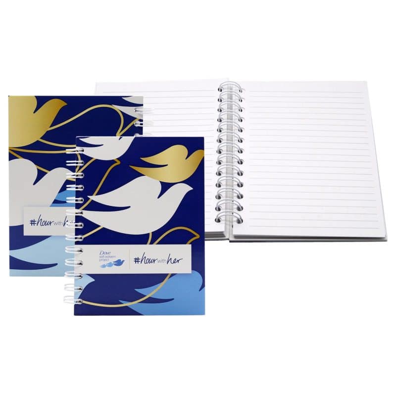 Custom 5" x 7" Full Color Laminated Spiral Journal - 2