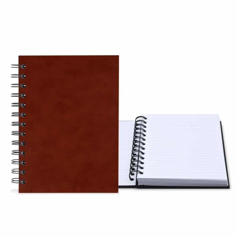 Custom 5" x 7" Premium Leather Spiral Journal - 4