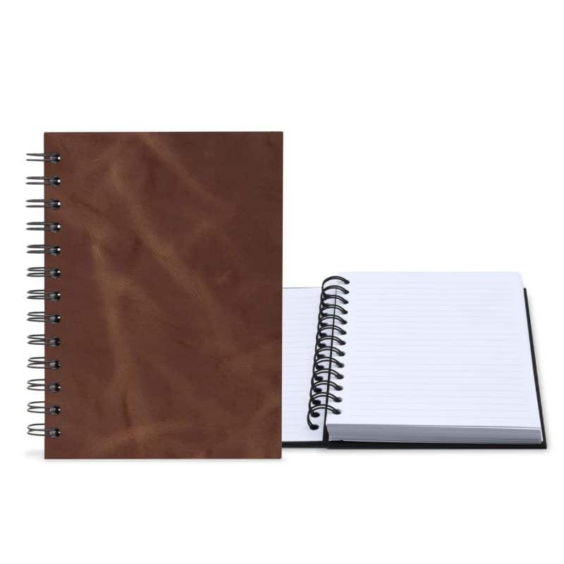 Custom 5" x 7" Premium Leather Spiral Journal - 9