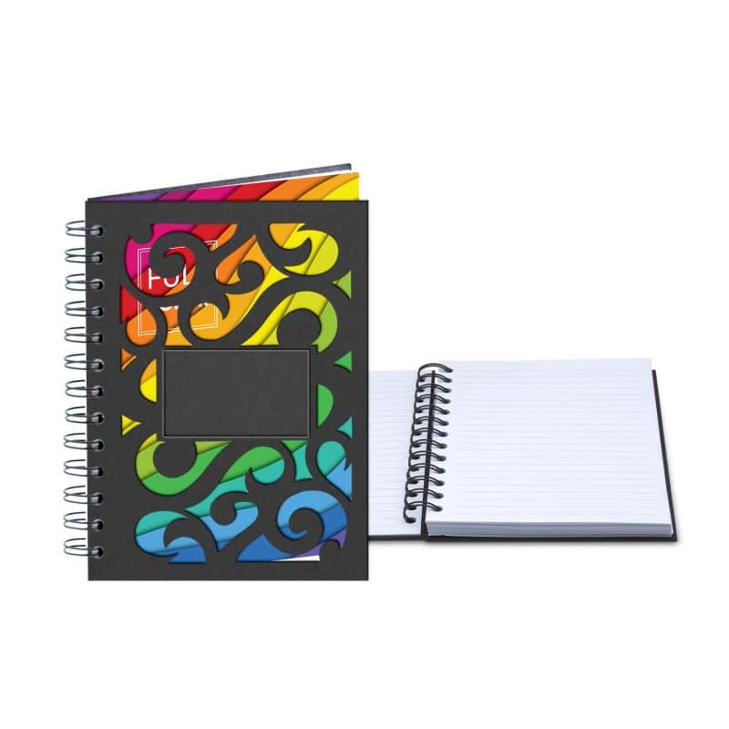 Custom 5" x 7" Venetian Curves Spiral Leather Journal - 6