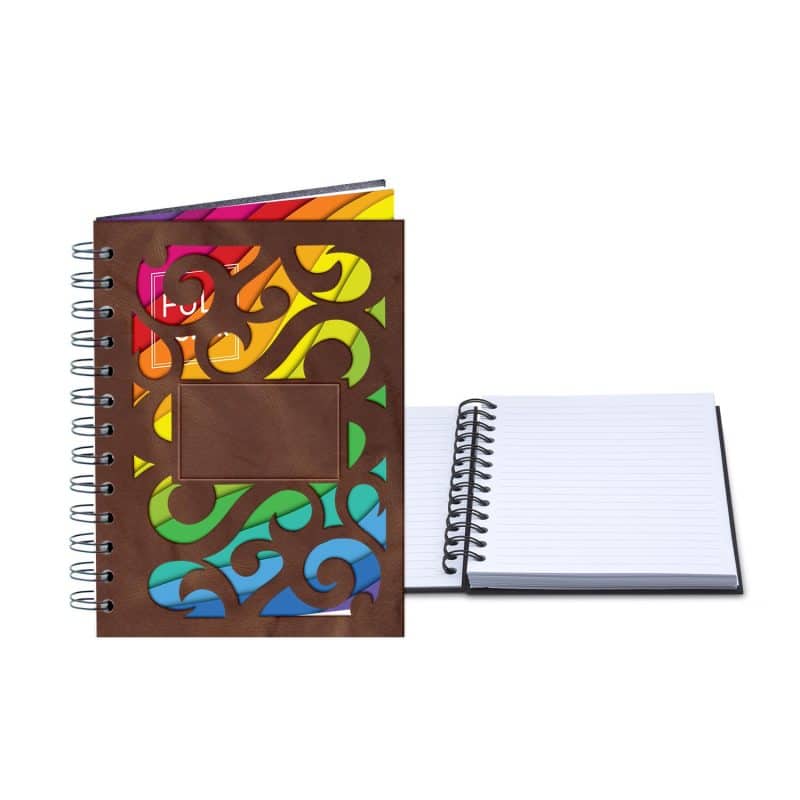 Custom 5" x 7" Venetian Curves Spiral Leather Journal - 9