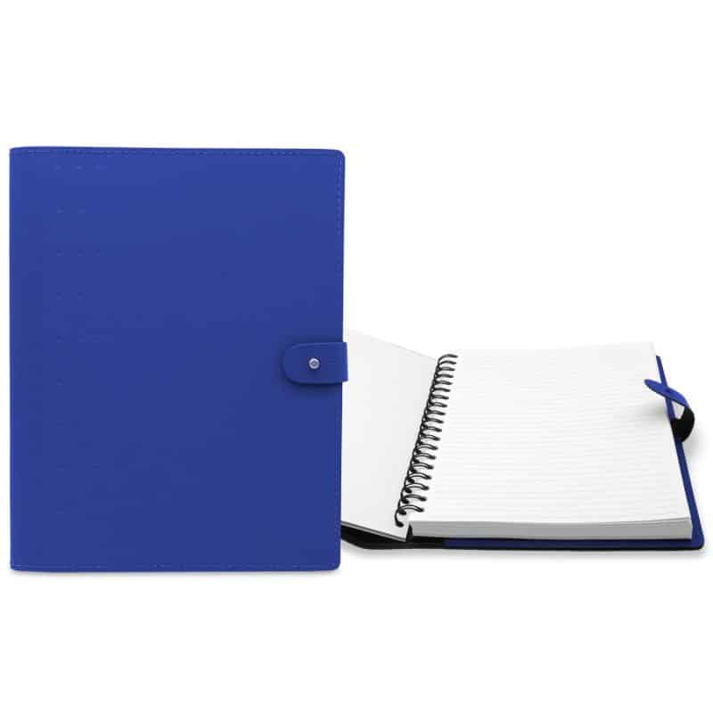 Custom 7" x 10" Madison Avenue Leather Spiral Slip-in Refillable Journal Notebook - 2
