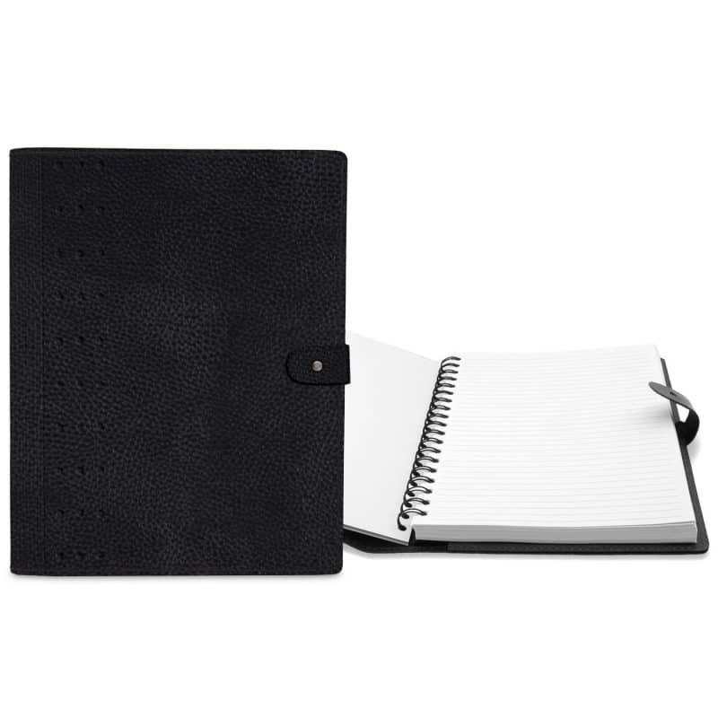 Custom 7" x 10" Madison Avenue Leather Spiral Slip-in Refillable Journal Notebook - 4