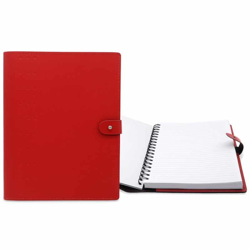 Custom 7" x 10" Madison Avenue Leather Spiral Slip-in Refillable Journal Notebook - 7