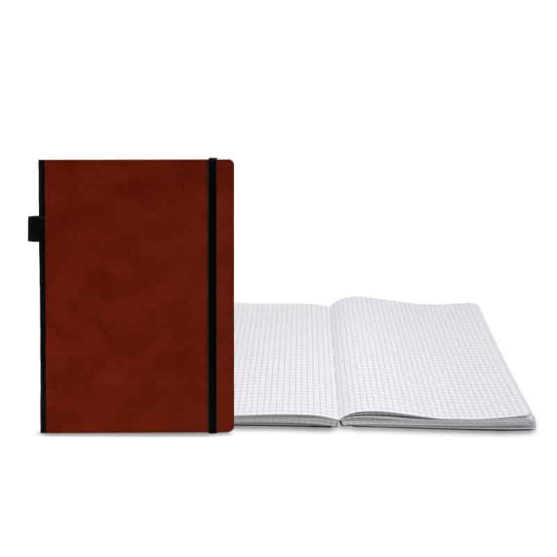 Custom Contempo Bookbound Leather Cover Journal with Matching Color Flat Elastic Closure - 4