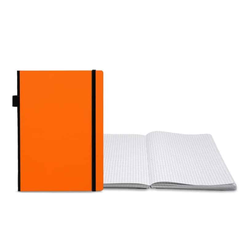 Custom Contempo Bookbound Leather Cover Journal with Matching Color Flat Elastic Closure - 8