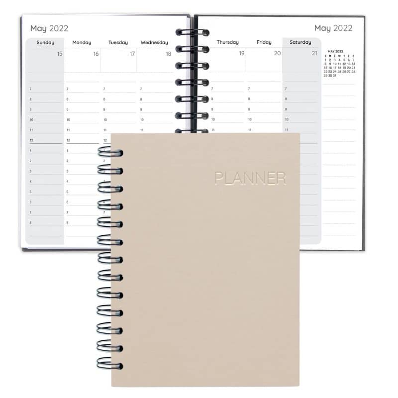 Custom Senzabrite Faux Leather Spiral Weekly Planner - 1