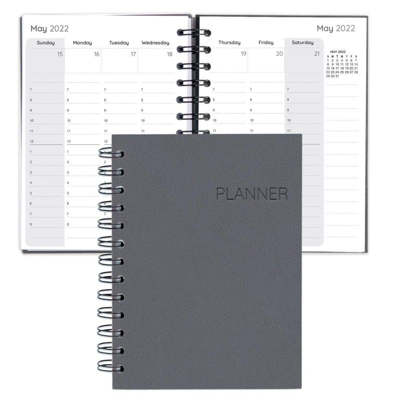 Custom Senzabrite Faux Leather Spiral Weekly Planner - 5