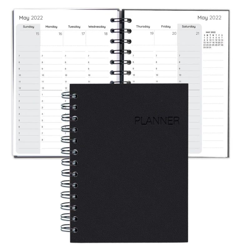 Custom Senzabrite Faux Leather Spiral Weekly Planner - 6
