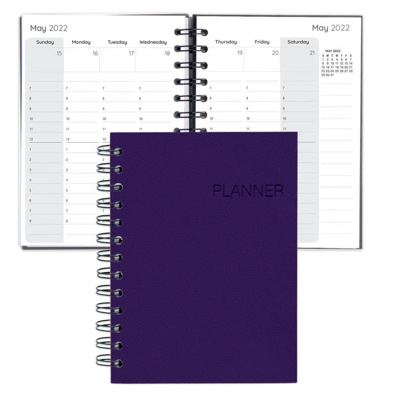 Custom Senzabrite Faux Leather Spiral Weekly Planner - 7