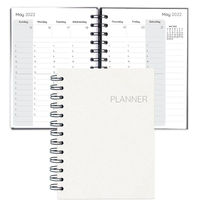 Custom Senzabrite Faux Leather Spiral Weekly Planner - 8