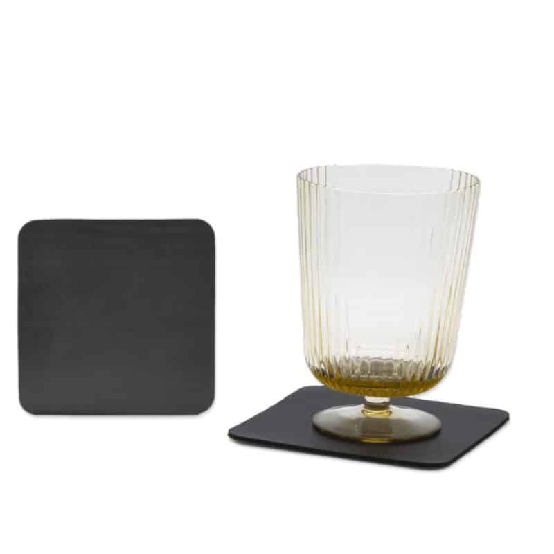 Custom Outpost leather square coasters - 1