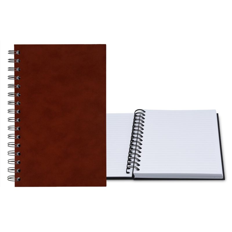 Custom 5.25" x 8.25" Premium Leather Spiral Journal - 3
